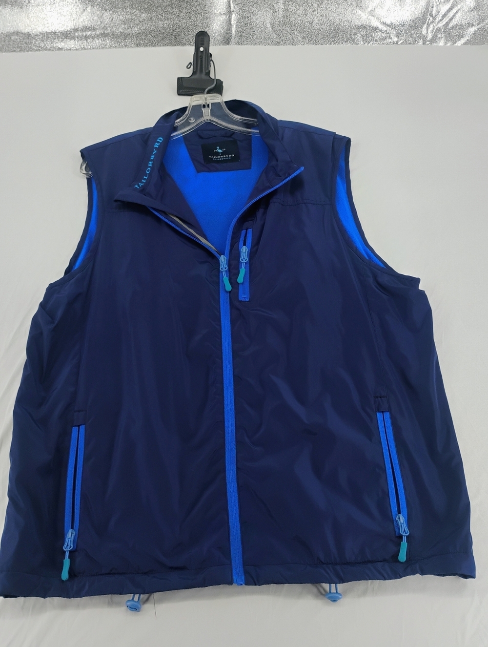 Tailorbyrd Windproof Navy Blue Men's Vest with Bright Blue Trim Mens XL